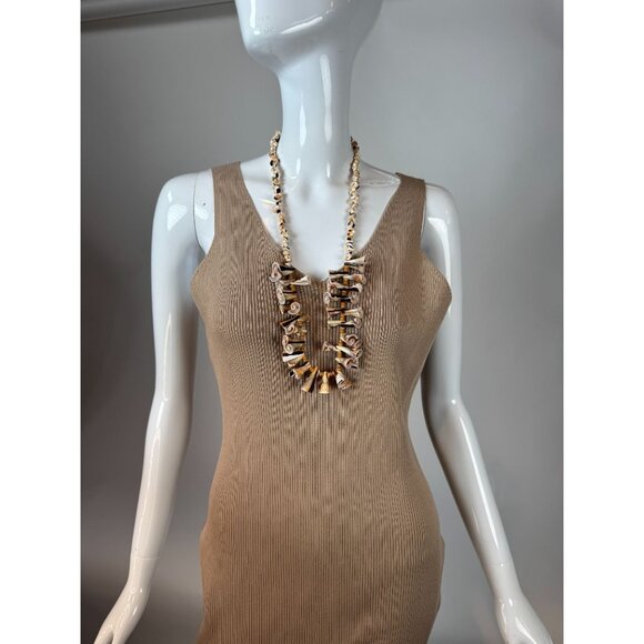 Vintage Shell Necklace With Swirl & Cone Shapes Beige & Brown Tones Barrel Clasp - Picture 7 of 16